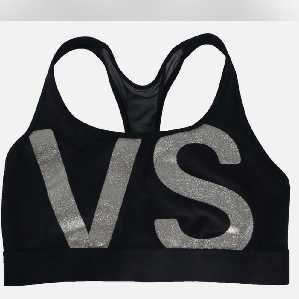 Victoria's Secret Sport The Player Racerback Sports Bra - Black Glitter